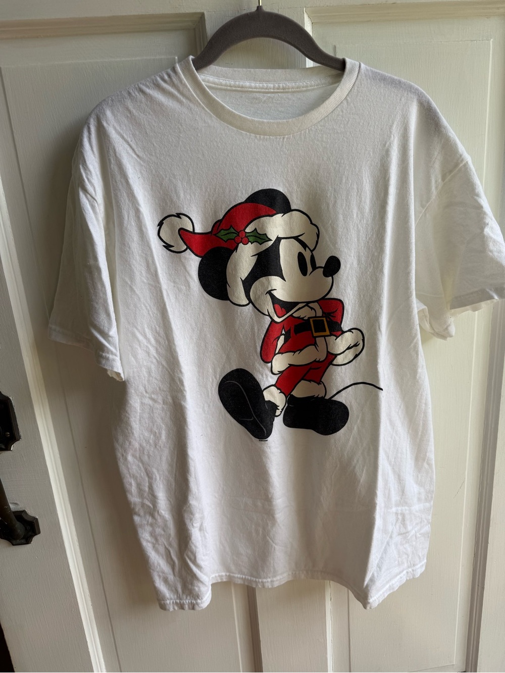 Vintage White Mickey Mouse Holiday Graphic Tee